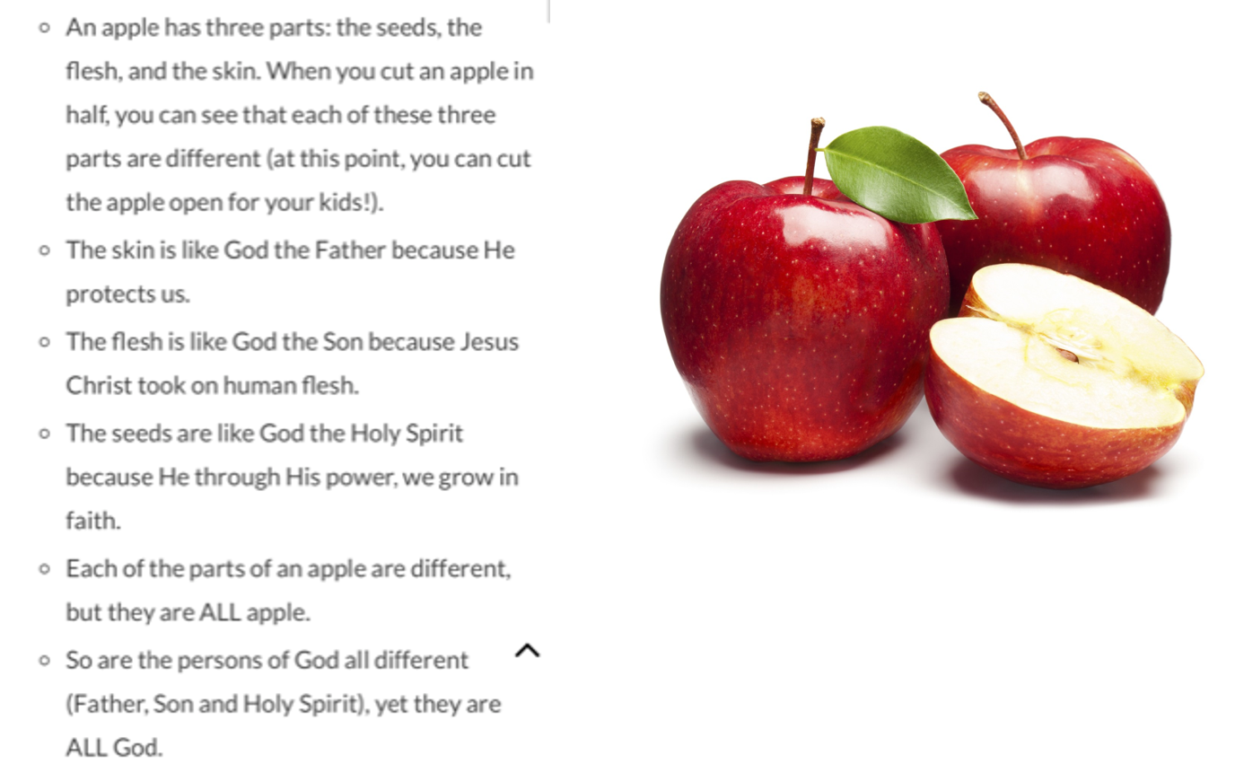 Thank you to a parent for sending this in, what a fantastic way to understand the Trinity!